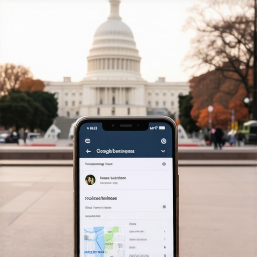 Mobile device displaying Google Business Profile for Washington DC local SEO