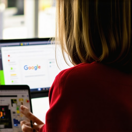 Expert working on Google My Business profile optimization with schema markup