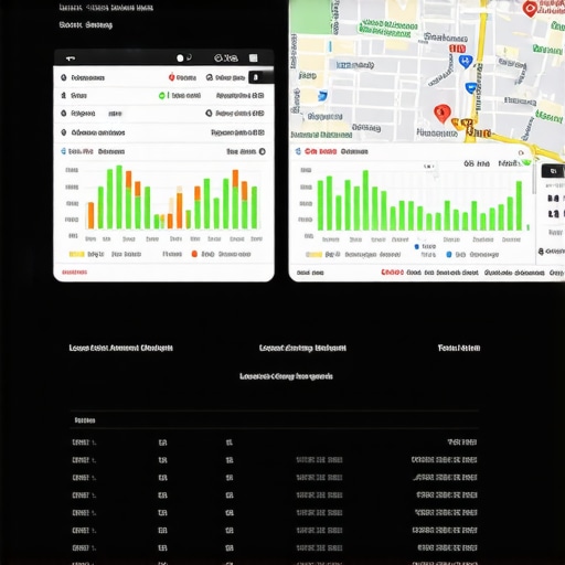 Screenshot of local SEO dashboard displaying Google Maps rankings and citation management