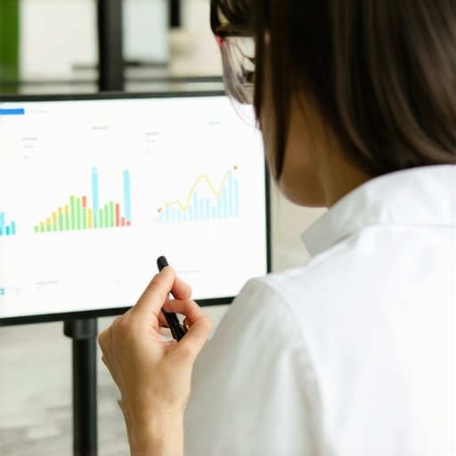 Business owner reviewing SEO analytics and maps data