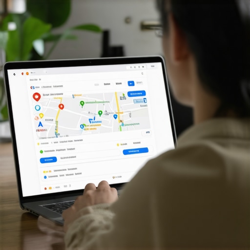 Person working on Google Business Profile on laptop, improving local map rankings in Washington, DC