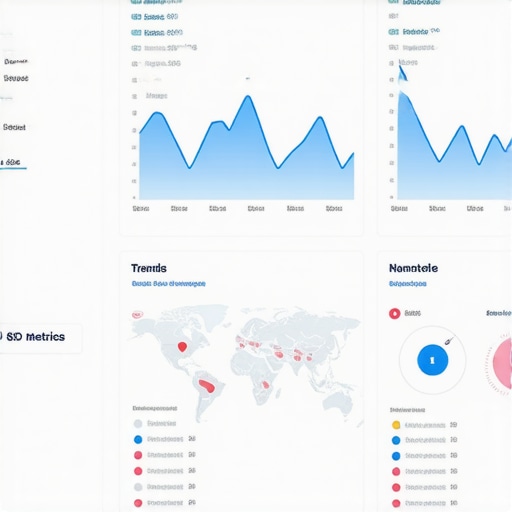 Graphical dashboard illustrating improvement in local SEO rankings and metrics.