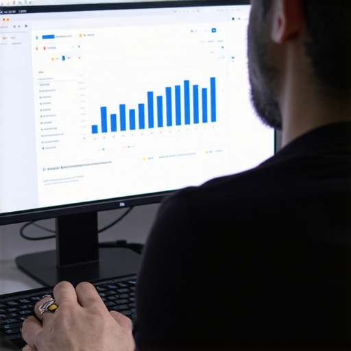 Business owner reviewing local SEO metrics on a digital dashboard