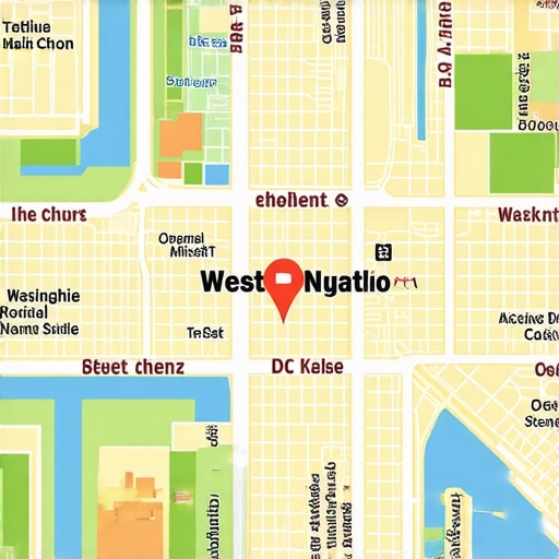 Annotated map of Washington DC neighborhoods showing local SEO signals