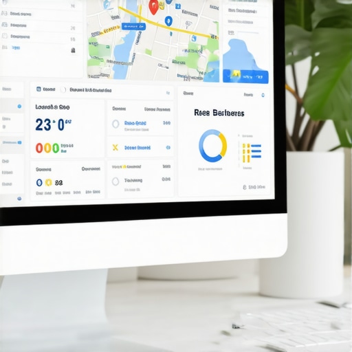 Digital dashboard displaying local SEO and maps ranking metrics for Washington D.C.